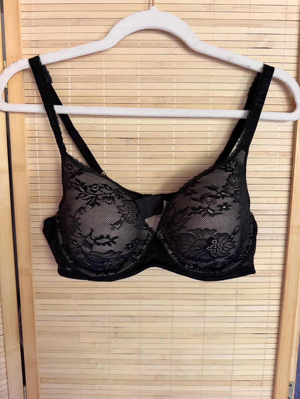 Victoria's Secret - Body By Victoria Black Lace Padded Demi Bra 36C